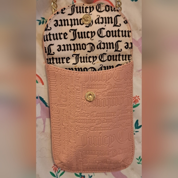 EUC Y2K Juicy Couture Vegan Pink Boho Neutral Crossbody Purse Bag w/ Card Slots - Picture 8 of 10
